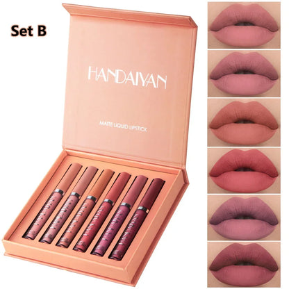 Handaiyan Set of 6  matte Liquid Lipsticks