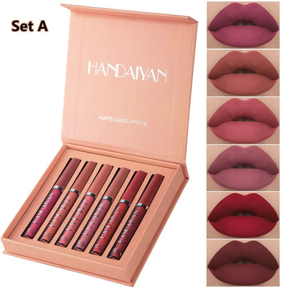 Handaiyan Set of 6  matte Liquid Lipsticks